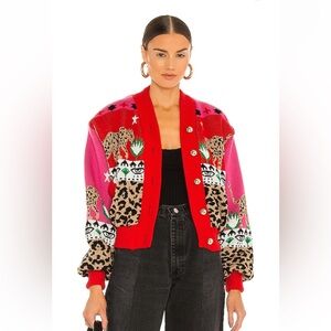 Hayley Menzies Bomber Jacket in Leopardess Pink